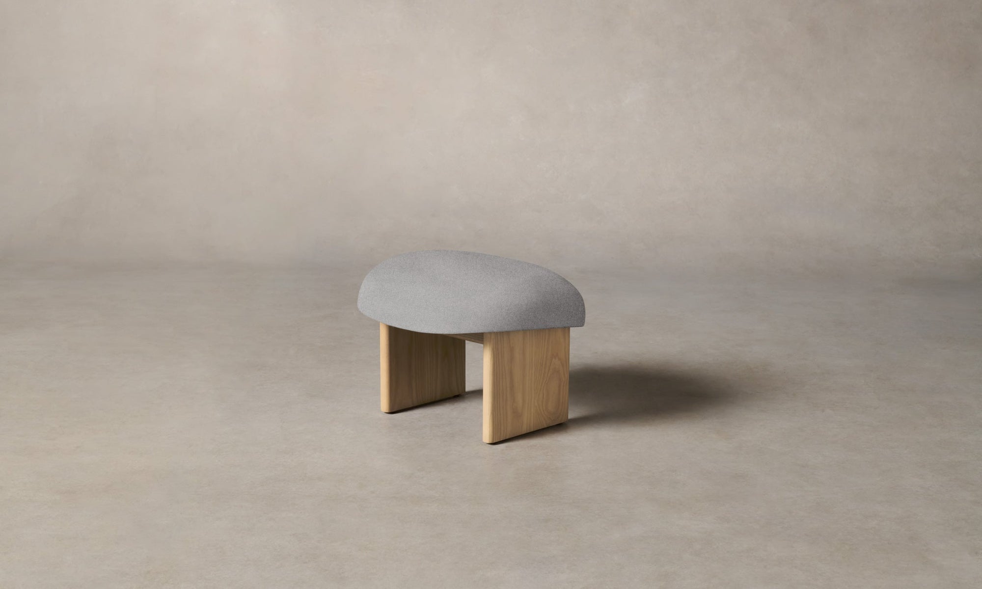 The Kenmare Ottoman - Italian Brushed Wool Moon