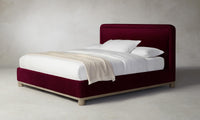 The Kent Bed - Mohair Crimson