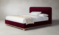 The Kent Bed - Mohair Crimson