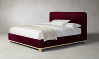 The Kent Bed - Mohair Crimson