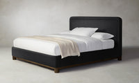 The Kent Bed - Pebbled Leather Ink