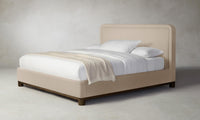 The Kent Bed - Pebbled Leather Stone