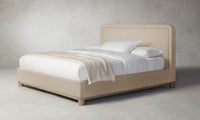 The Kent Bed - Pebbled Leather Stone