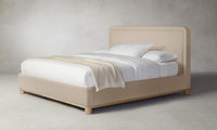 The Kent Bed - Pebbled Leather Stone