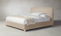 The Kent Bed - Pebbled Leather Stone