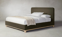 The Kent Bed - Pebbled Leather Truffle