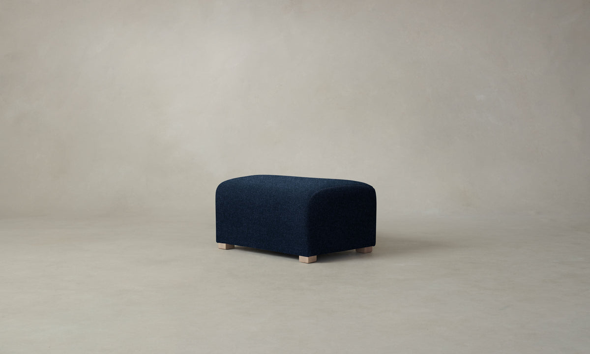 The Lenox Ottoman - Italian Brushed Wool Harbor
