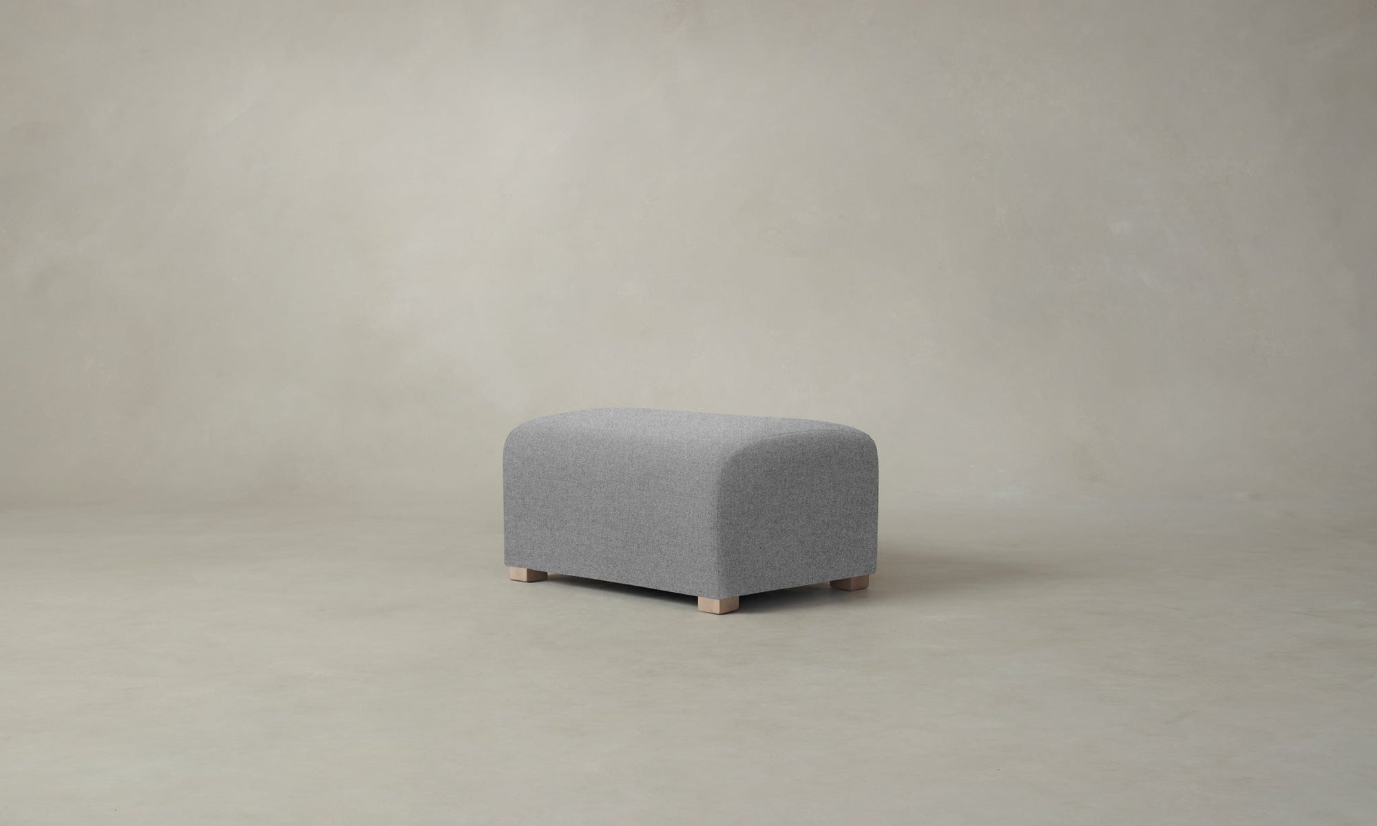 The Lenox Ottoman - Italian Brushed Wool Moon