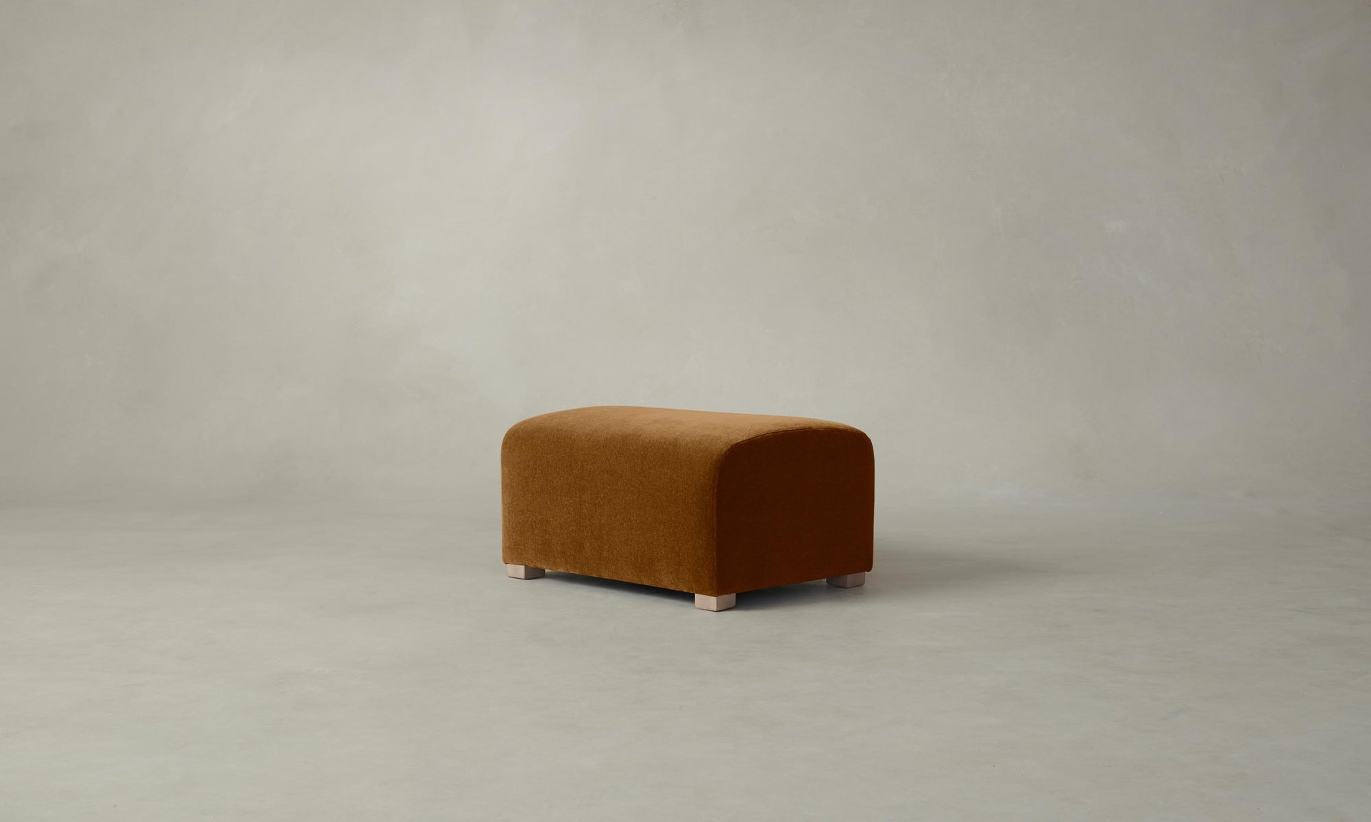 The Lenox Ottoman - Mohair Brown Sugar