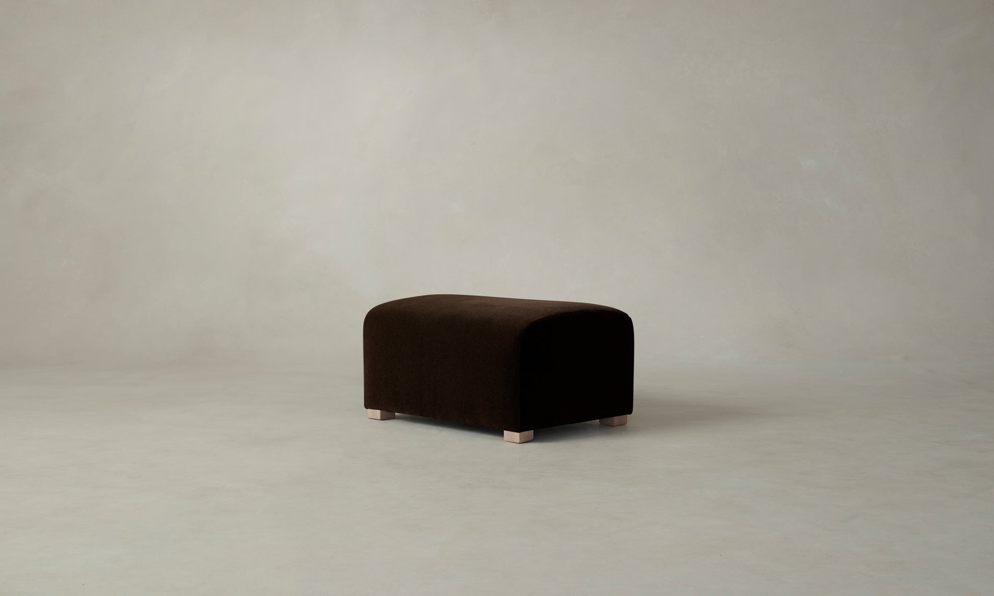 The Lenox Ottoman - Mohair Chocolate