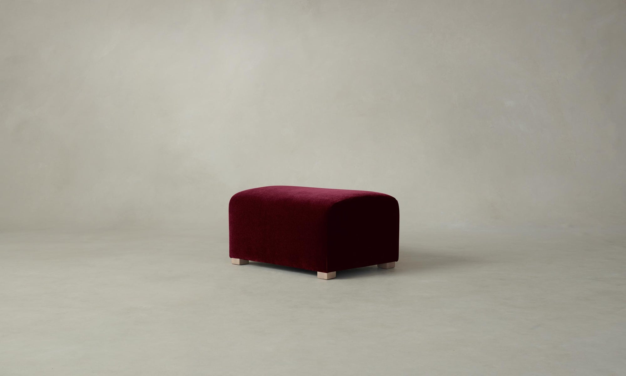 The Lenox Ottoman - Mohair Crimson