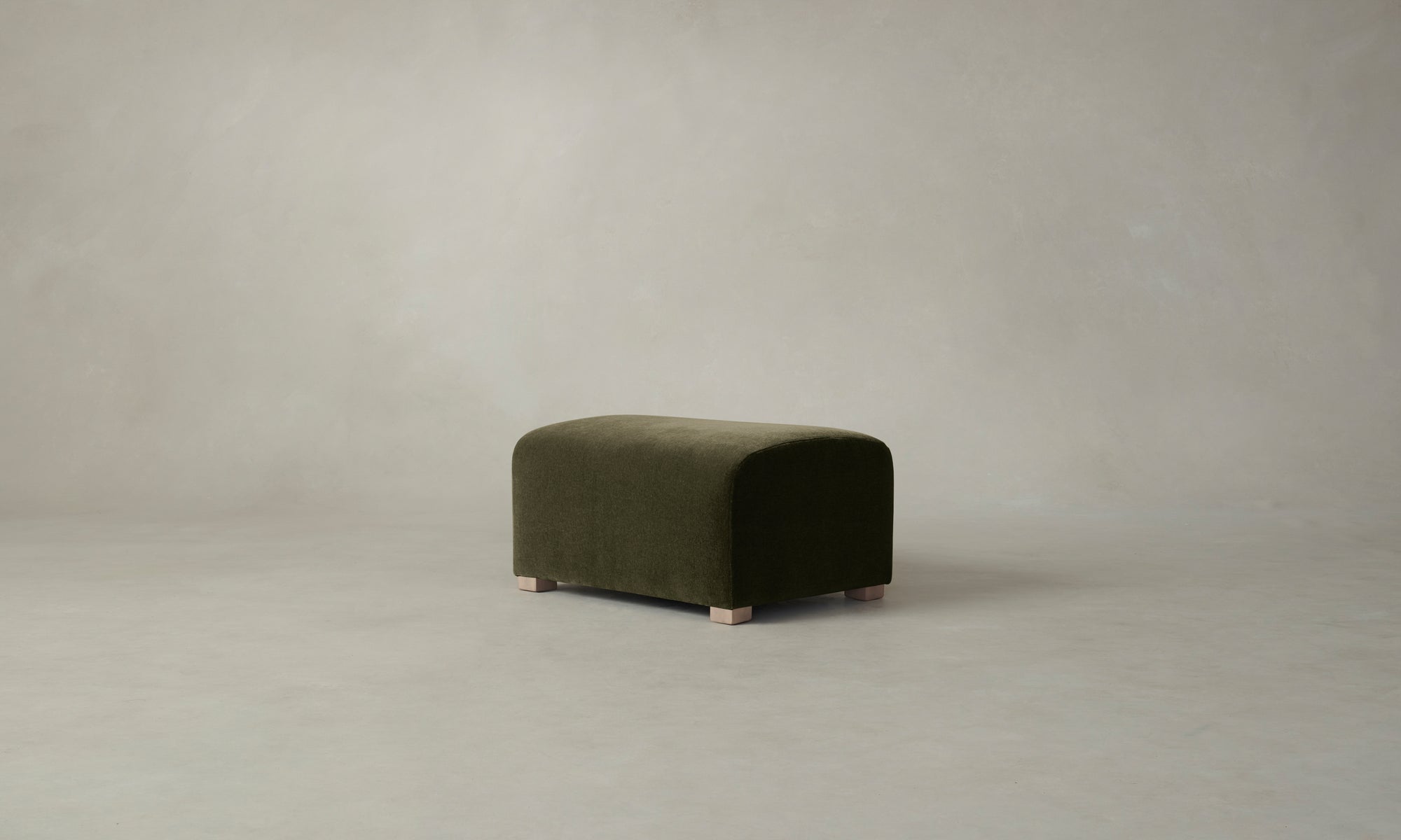 The Lenox Ottoman - Mohair Moss