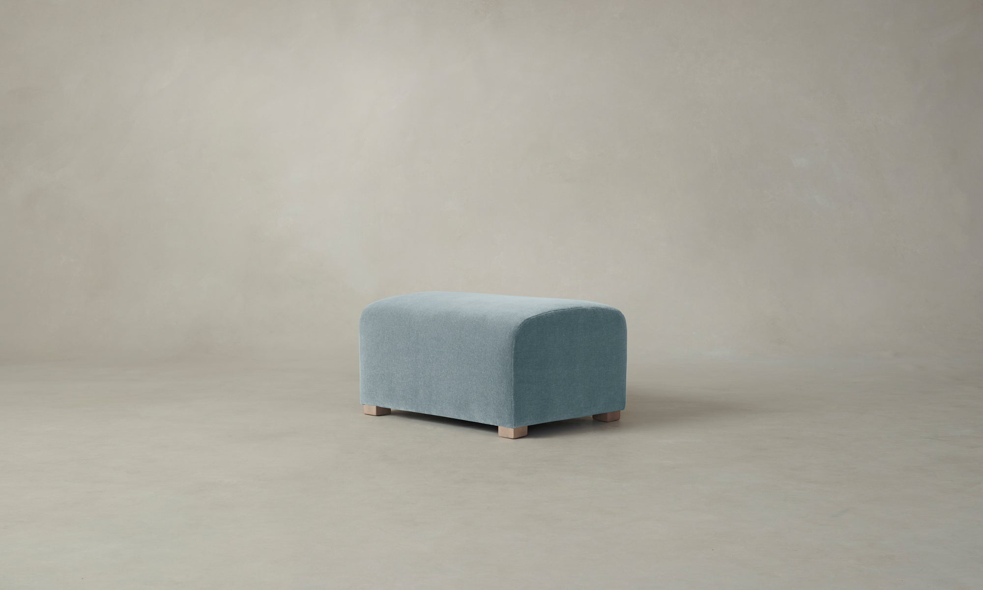 The Lenox Ottoman - Mohair Slate Blue