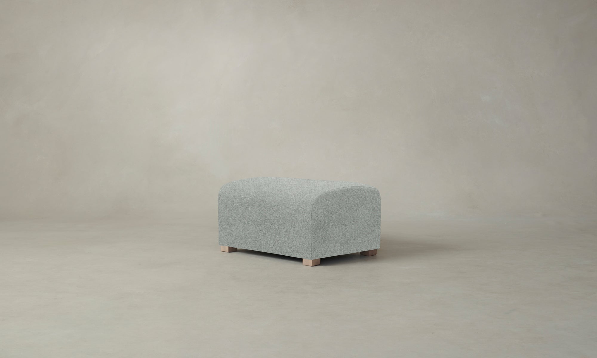 The Lenox Ottoman - Performance Melange Weave Seaglass