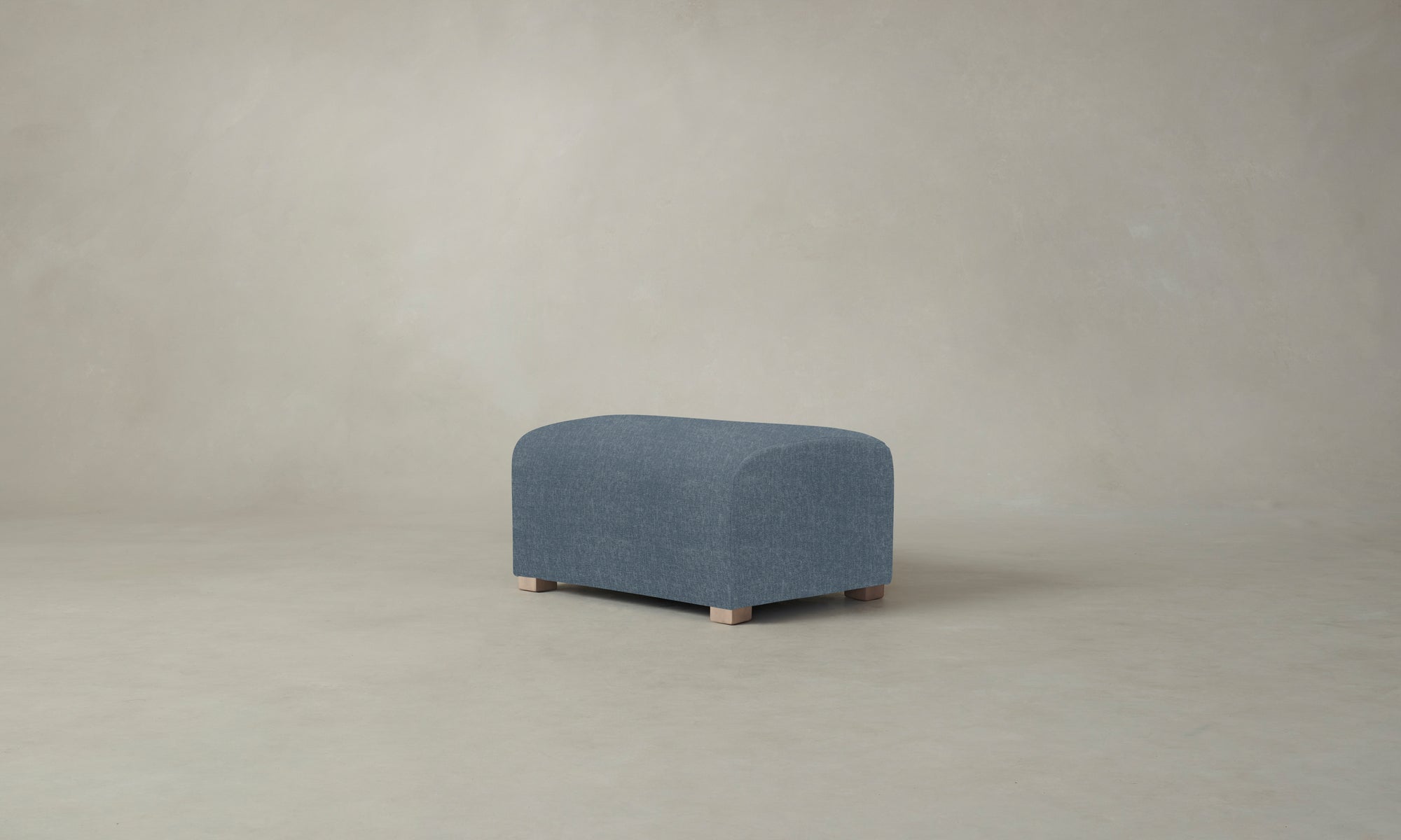 The Lenox Ottoman - Performance Stonewashed Linen Chambray