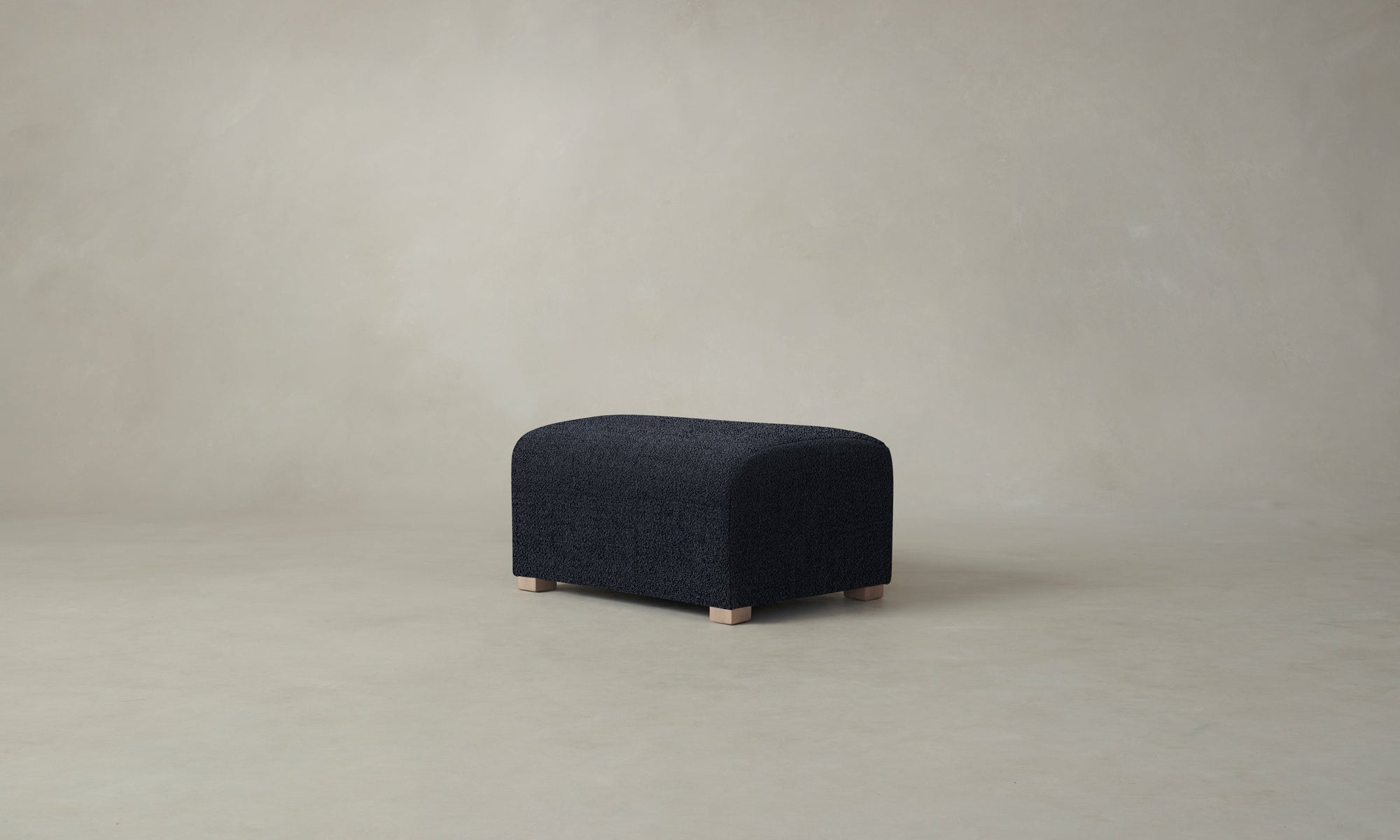 The Lenox Ottoman - Performance Textural Weave Marina