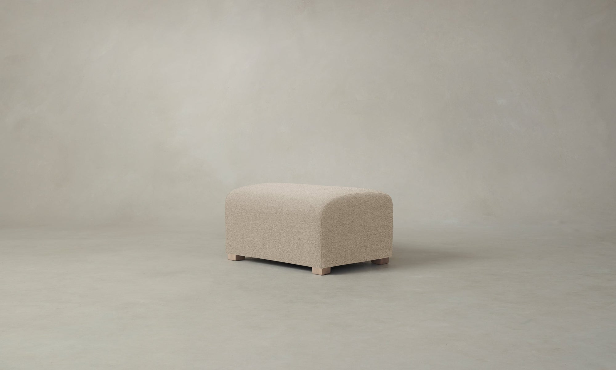The Lenox Ottoman - Performance Textural Weave Savanna