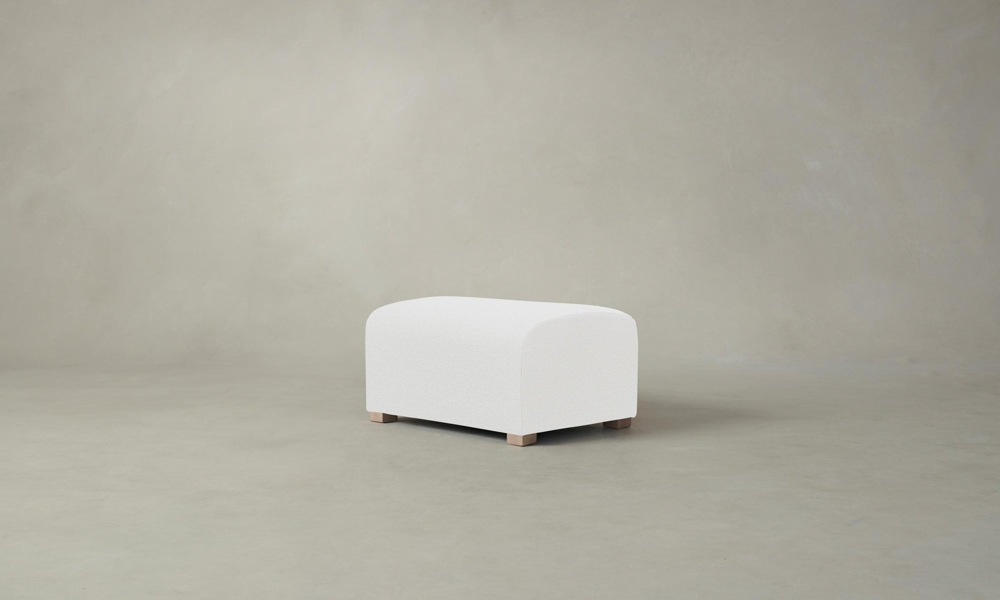 The Lenox Ottoman - Performance Linen Weave Pure White