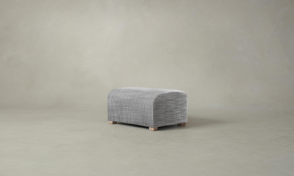 The Lenox Ottoman - Performance Textured Tweed Alpine