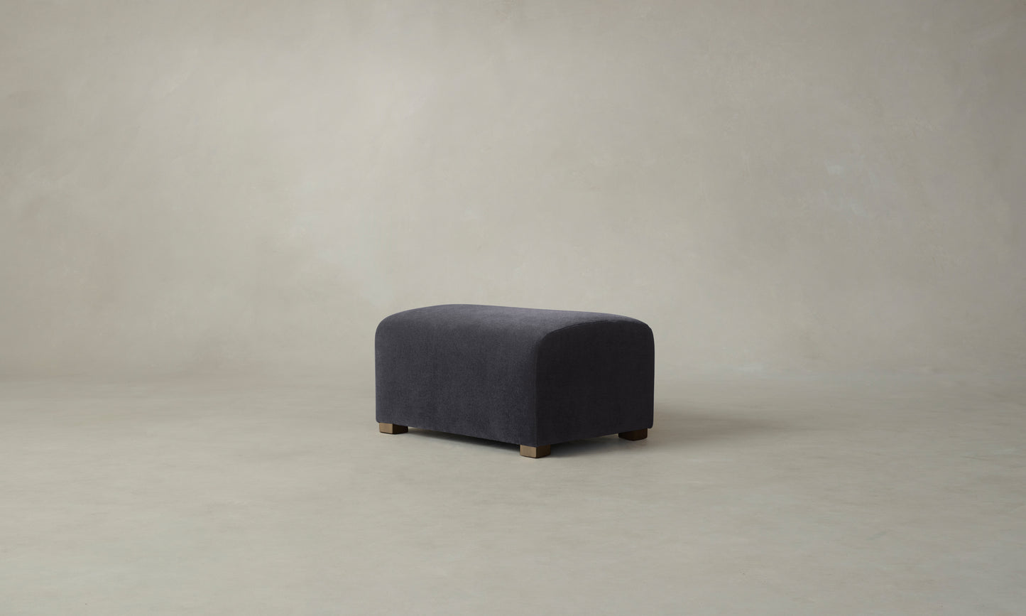 The Lenox Ottoman - Performance Velvet Flannel