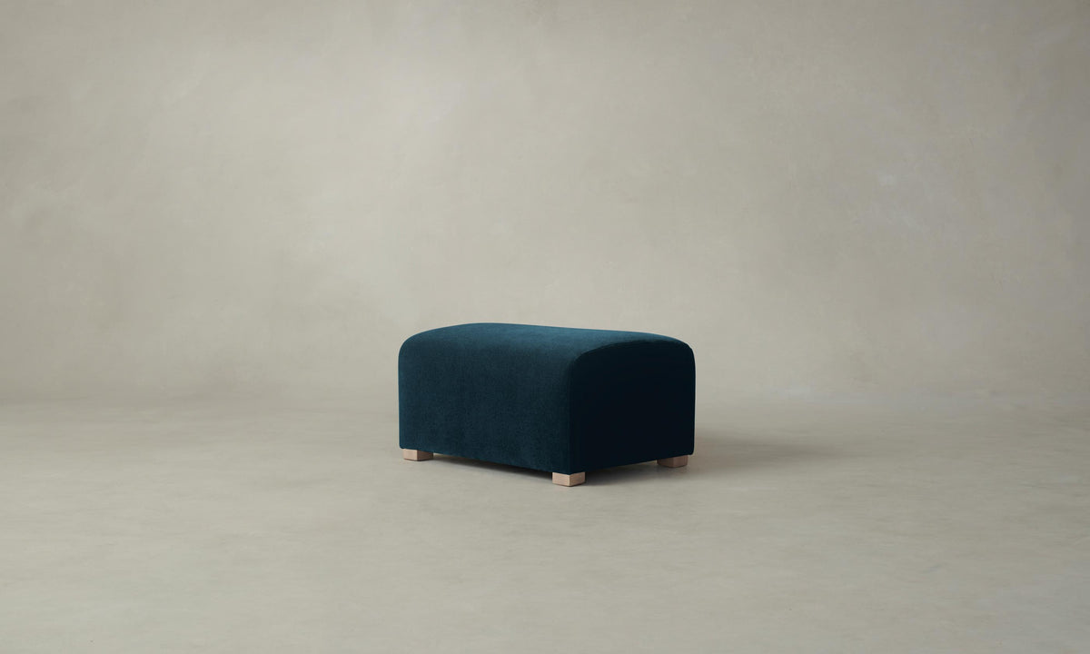 The Lenox Ottoman - Performance Velvet Lagoon