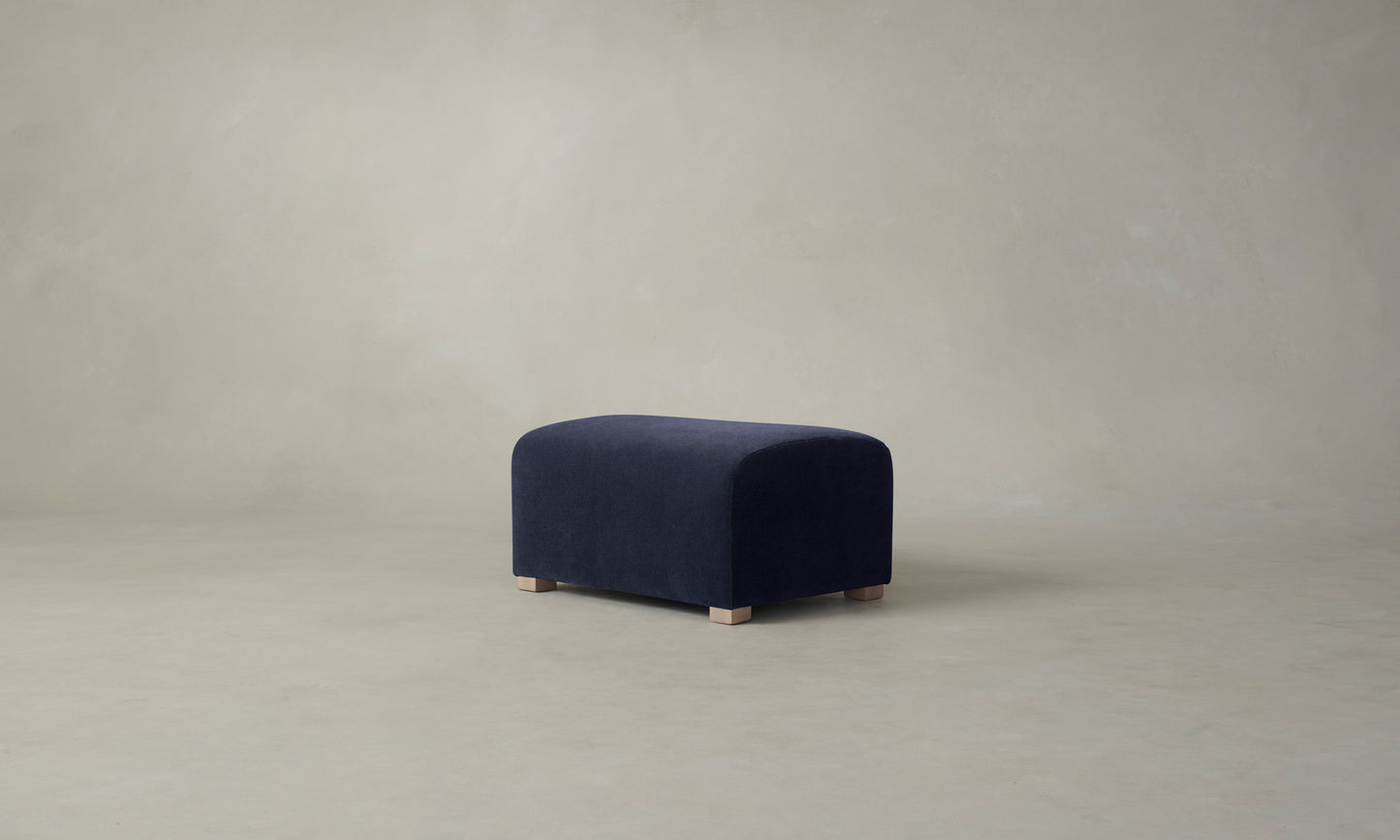 The Lenox Ottoman - Performance Velvet Midnight