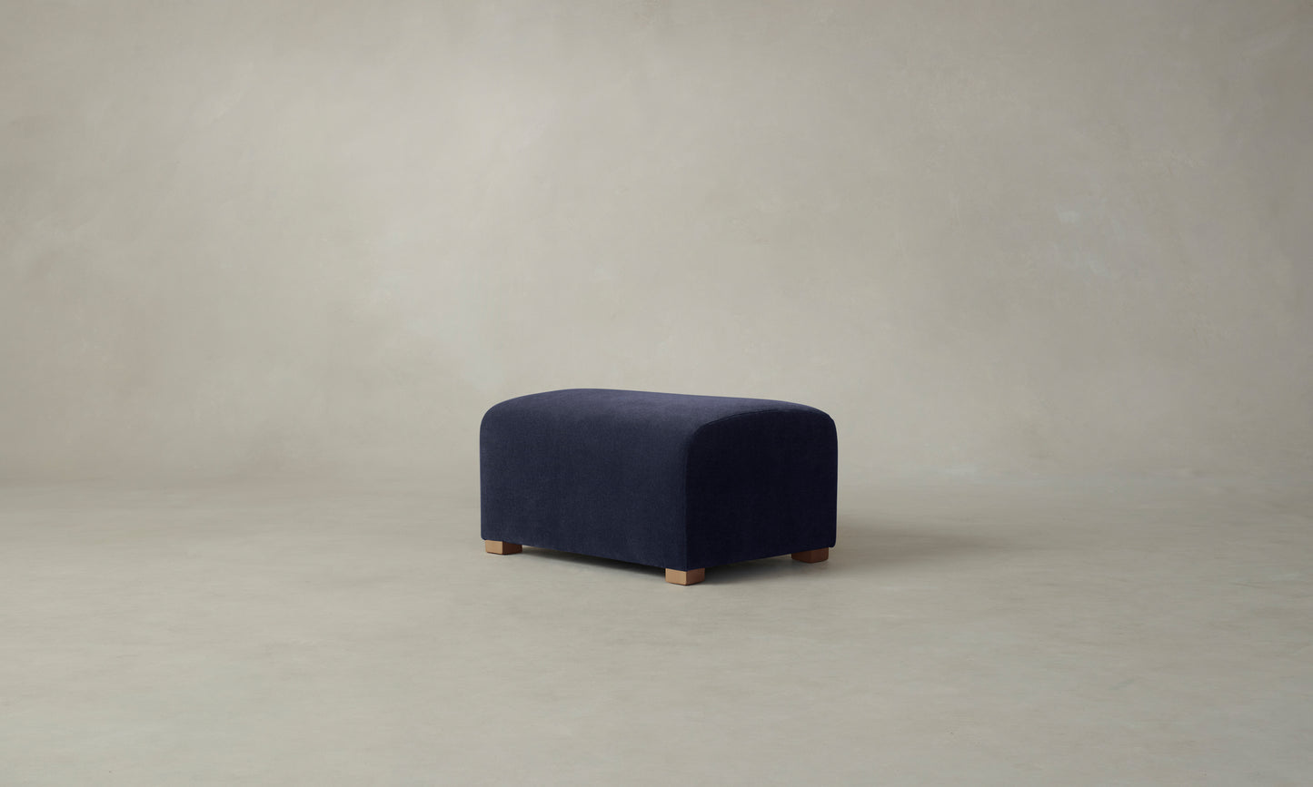 The Lenox Ottoman - Performance Velvet Midnight