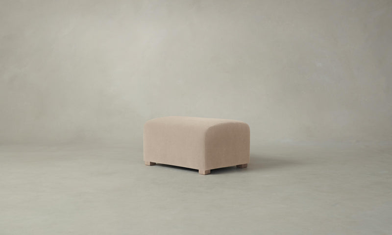 The Lenox Ottoman - Performance Velvet Taupe