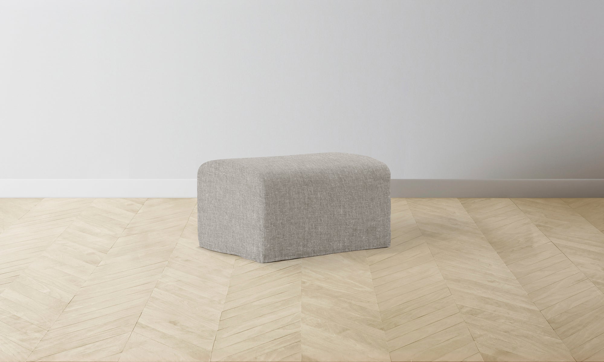 The Leonard Ottoman - Belgian Linen Agate