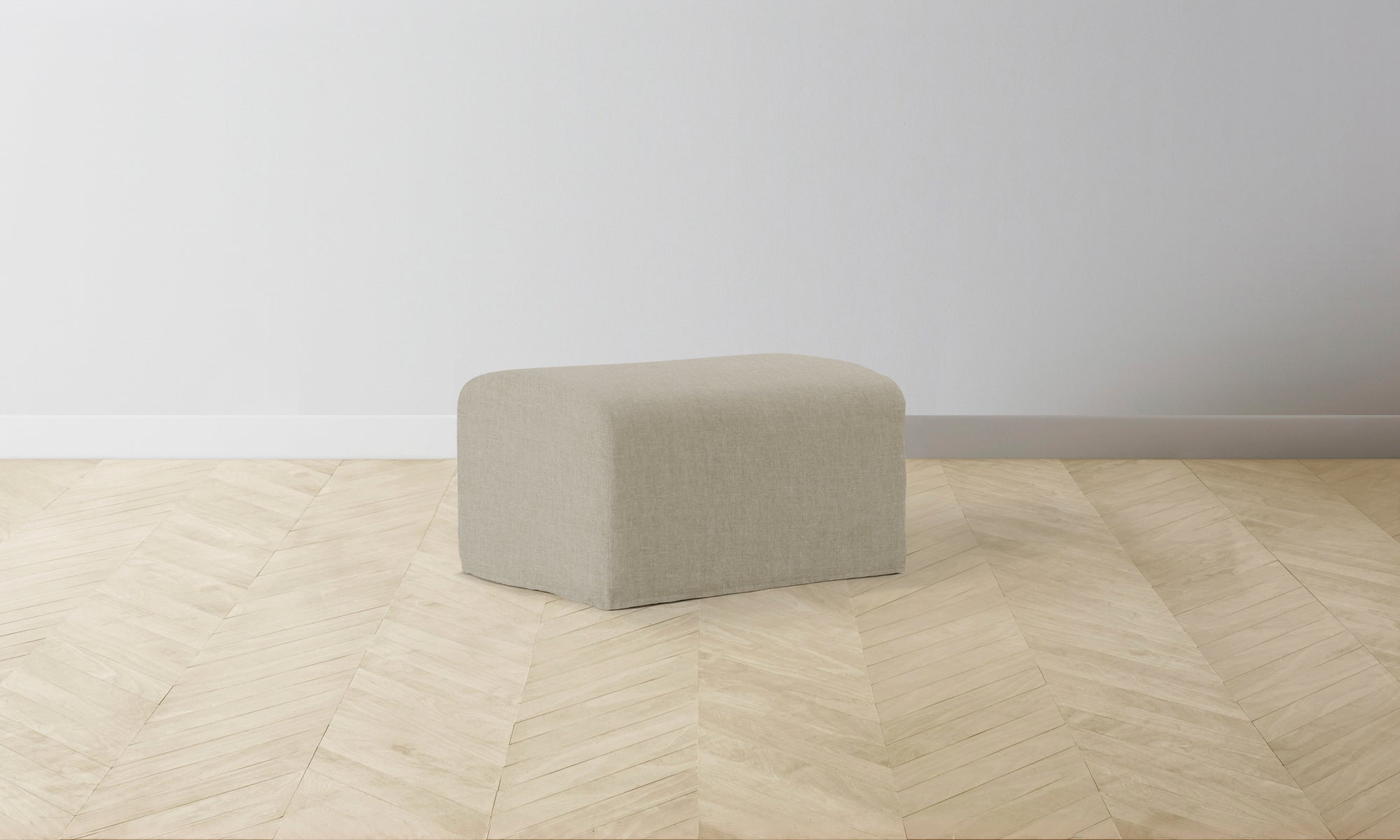 The Leonard Ottoman - Belgian Linen Alder