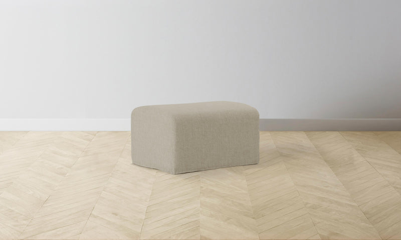 The Leonard Ottoman - Heritage Belgian Linen Alder