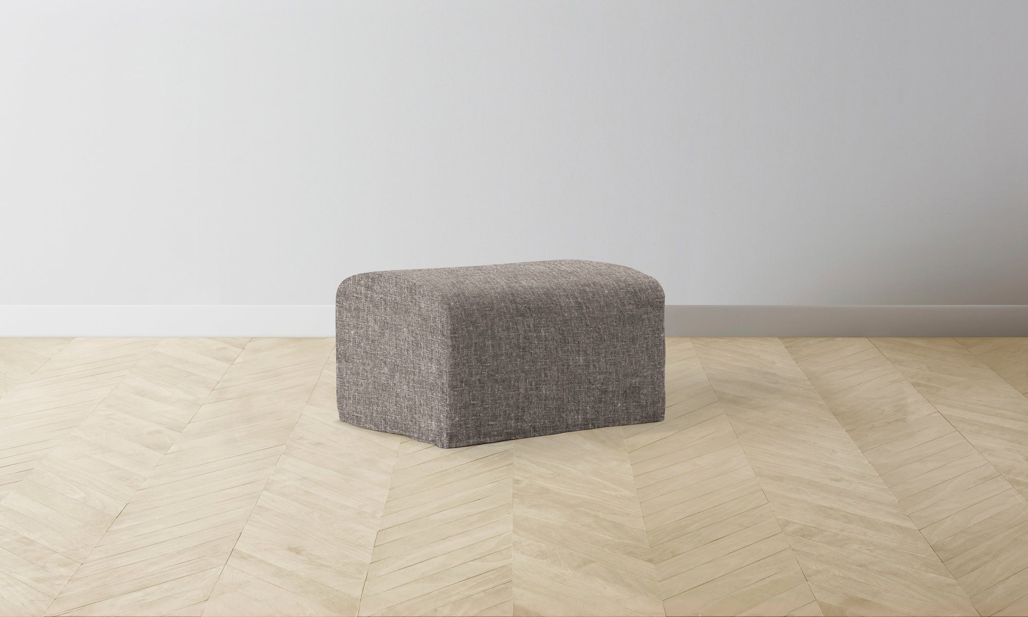 The Leonard Ottoman - Belgian Linen Carob