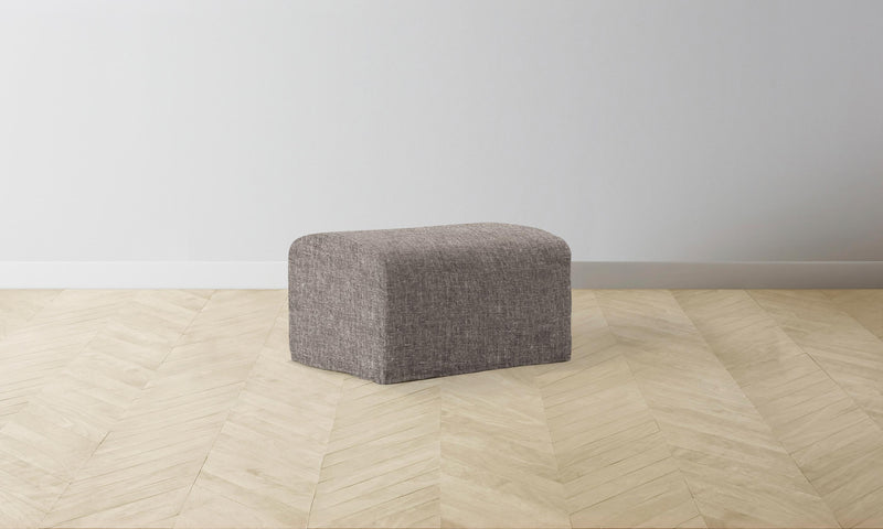 The Leonard Ottoman - Heritage Belgian Linen Carob