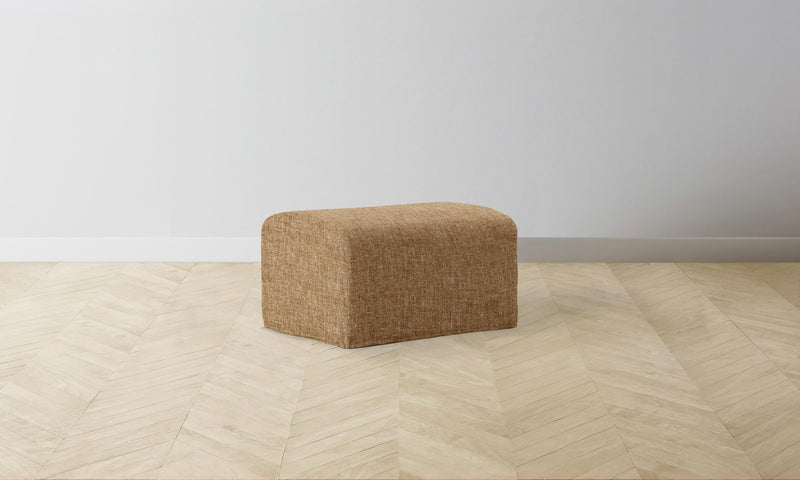 The Leonard Ottoman - Heritage Belgian Linen Chai