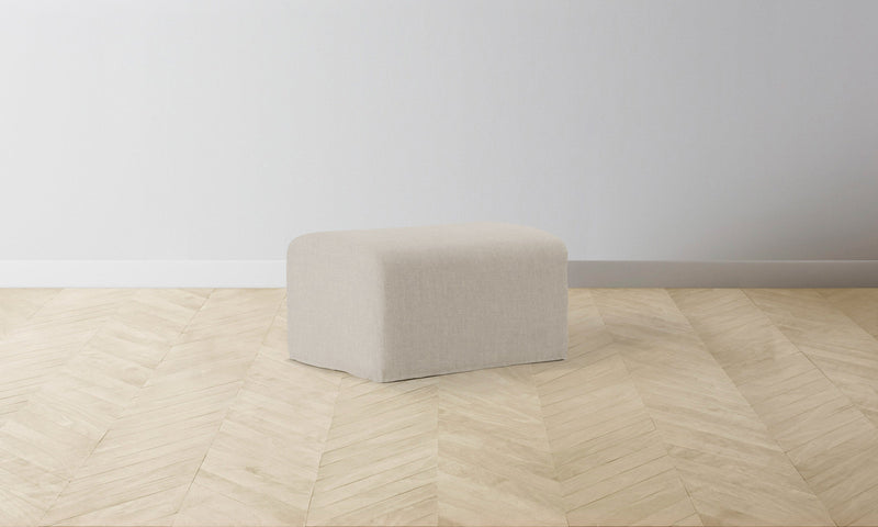 The Leonard Ottoman - Heritage Belgian Linen Summit