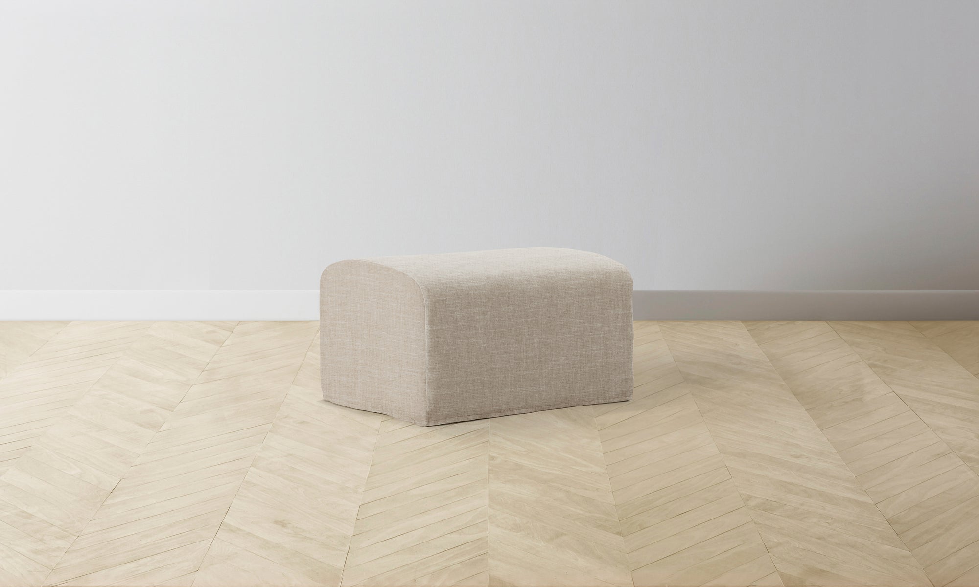 The Leonard Ottoman - Performance Woven Chenille Desert