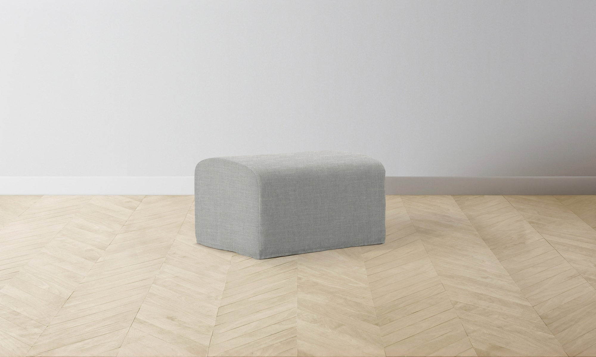 The Leonard Ottoman - Performance Woven Chenille Rain