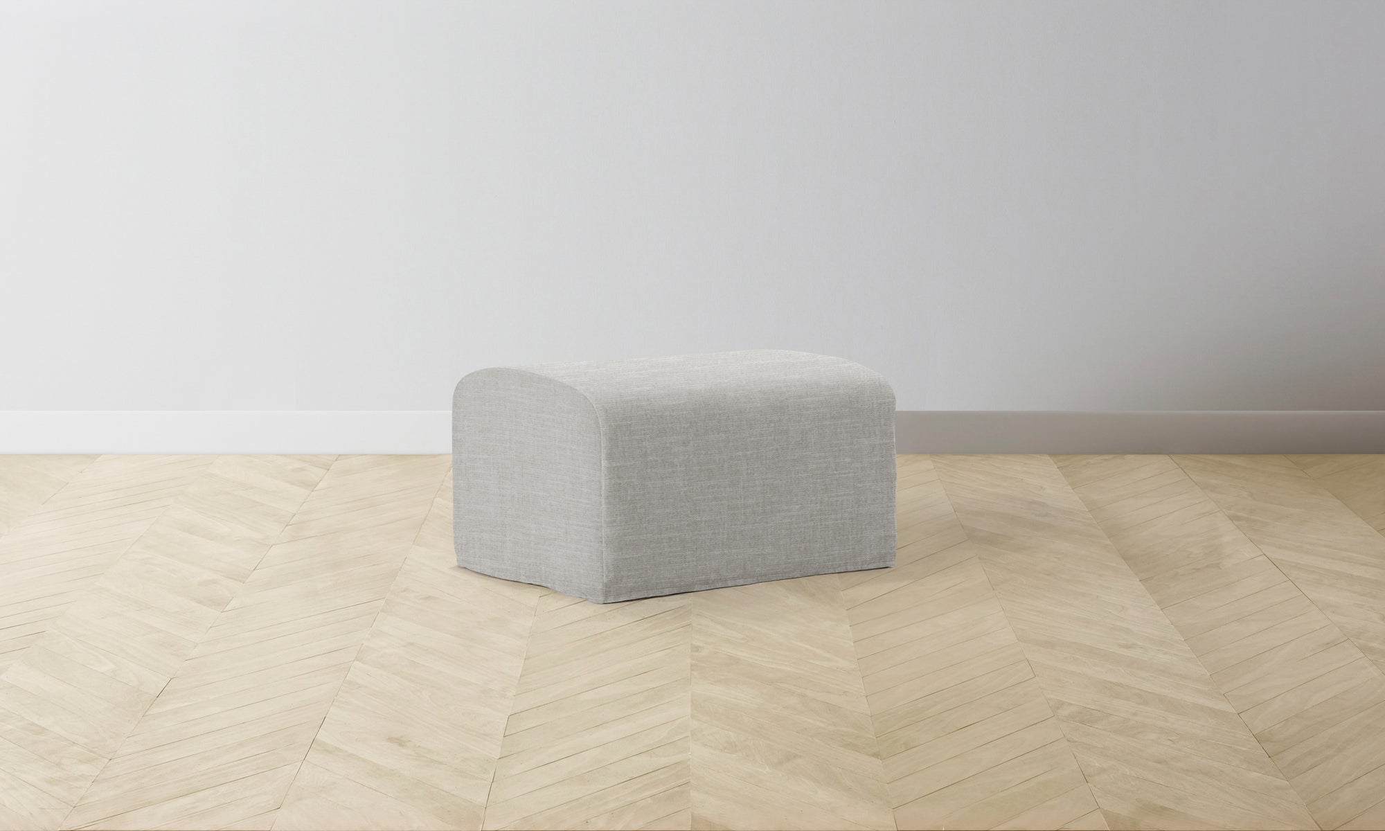 The Leonard Ottoman - Performance Woven Chenille Steel