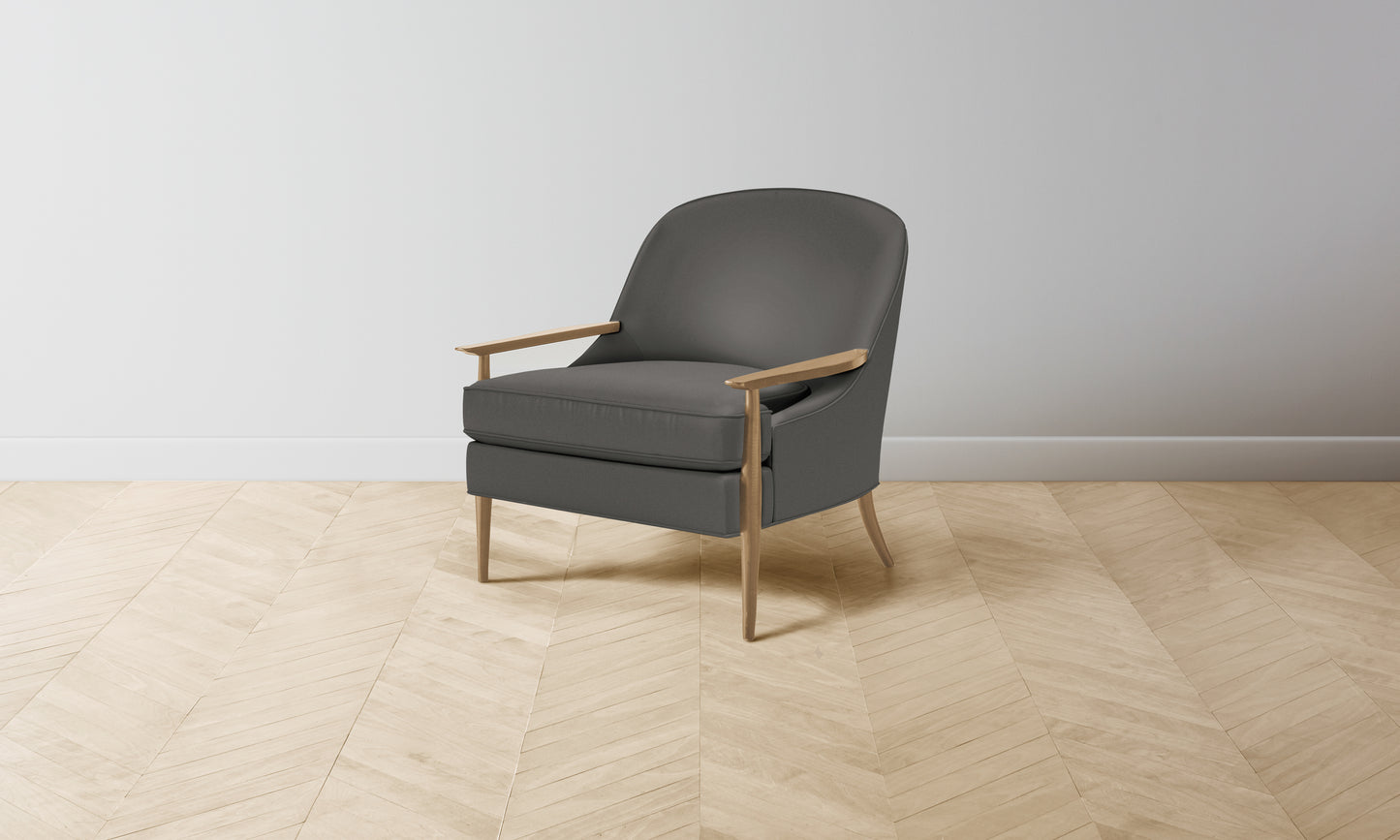 The Leroy Chair - Pebbled Leather Ash