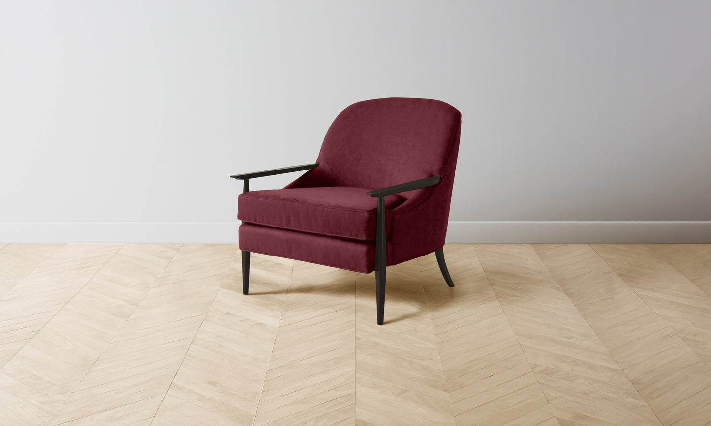 The Leroy Chair - Performance Velvet Merlot