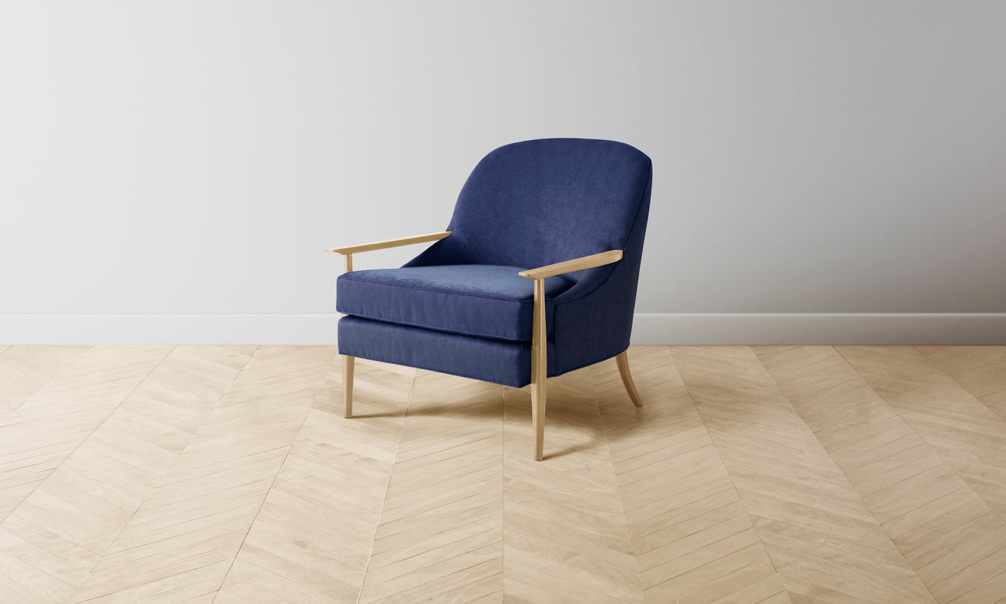 The Leroy Chair - Performance Velvet Midnight