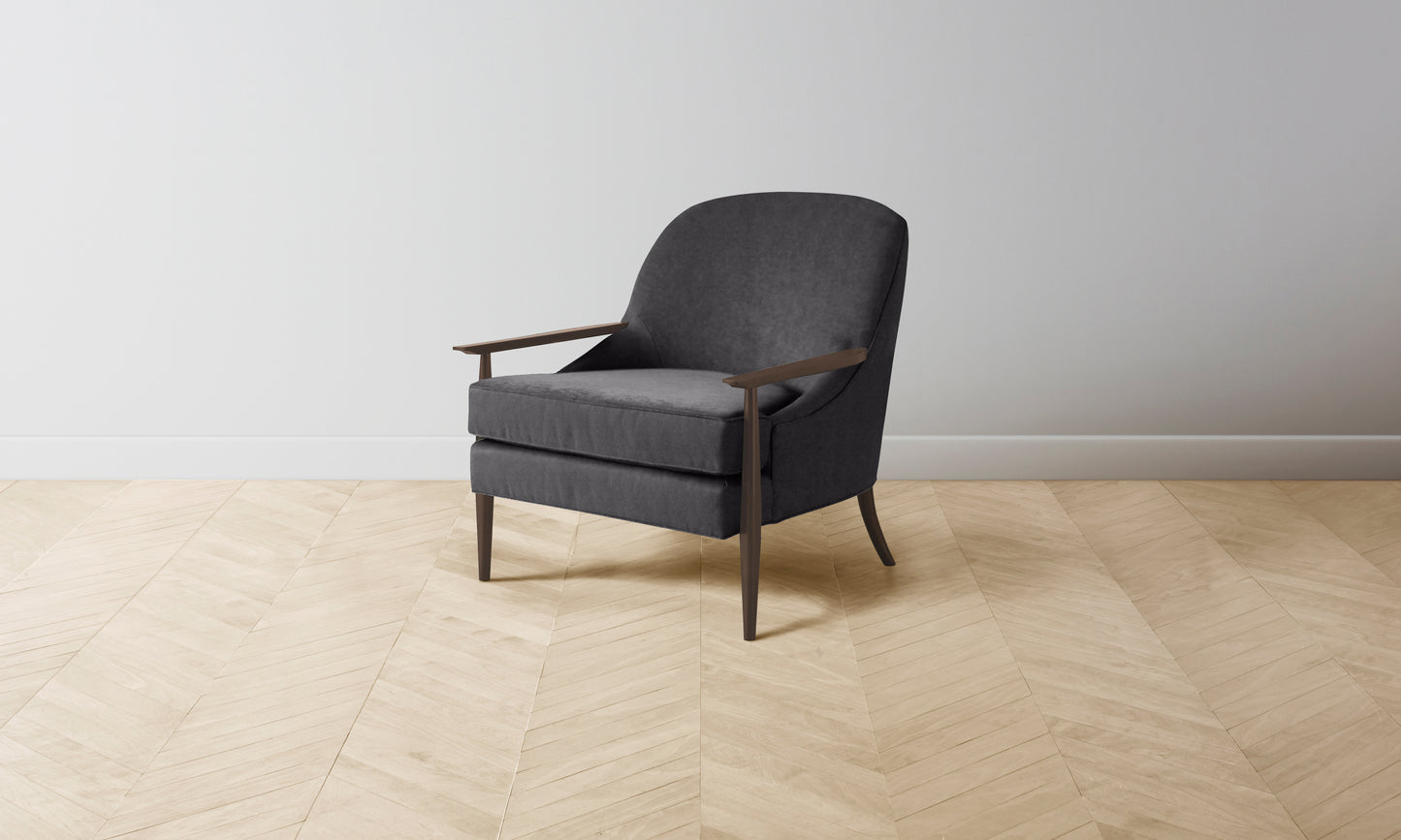 The Leroy Chair - Performance Velvet Slate