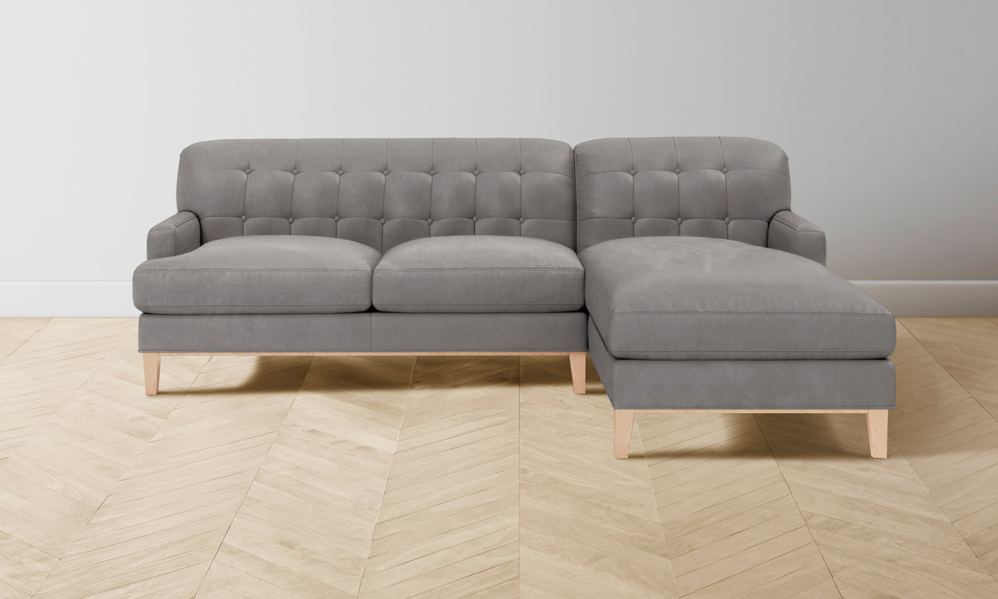 The Ludlow Sectional - Nubuck Leather Asphalt