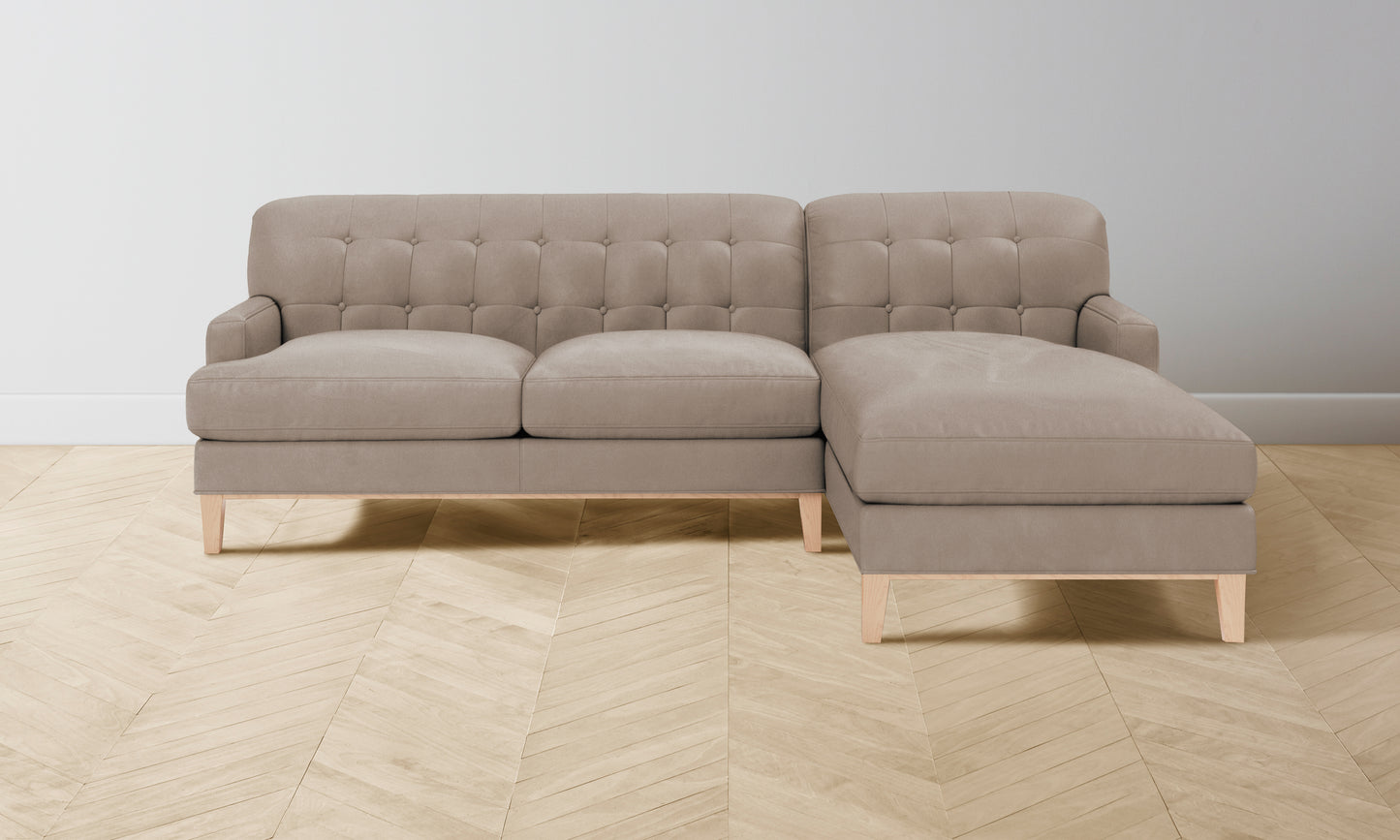 The Ludlow Sectional - Nubuck Leather Fawn