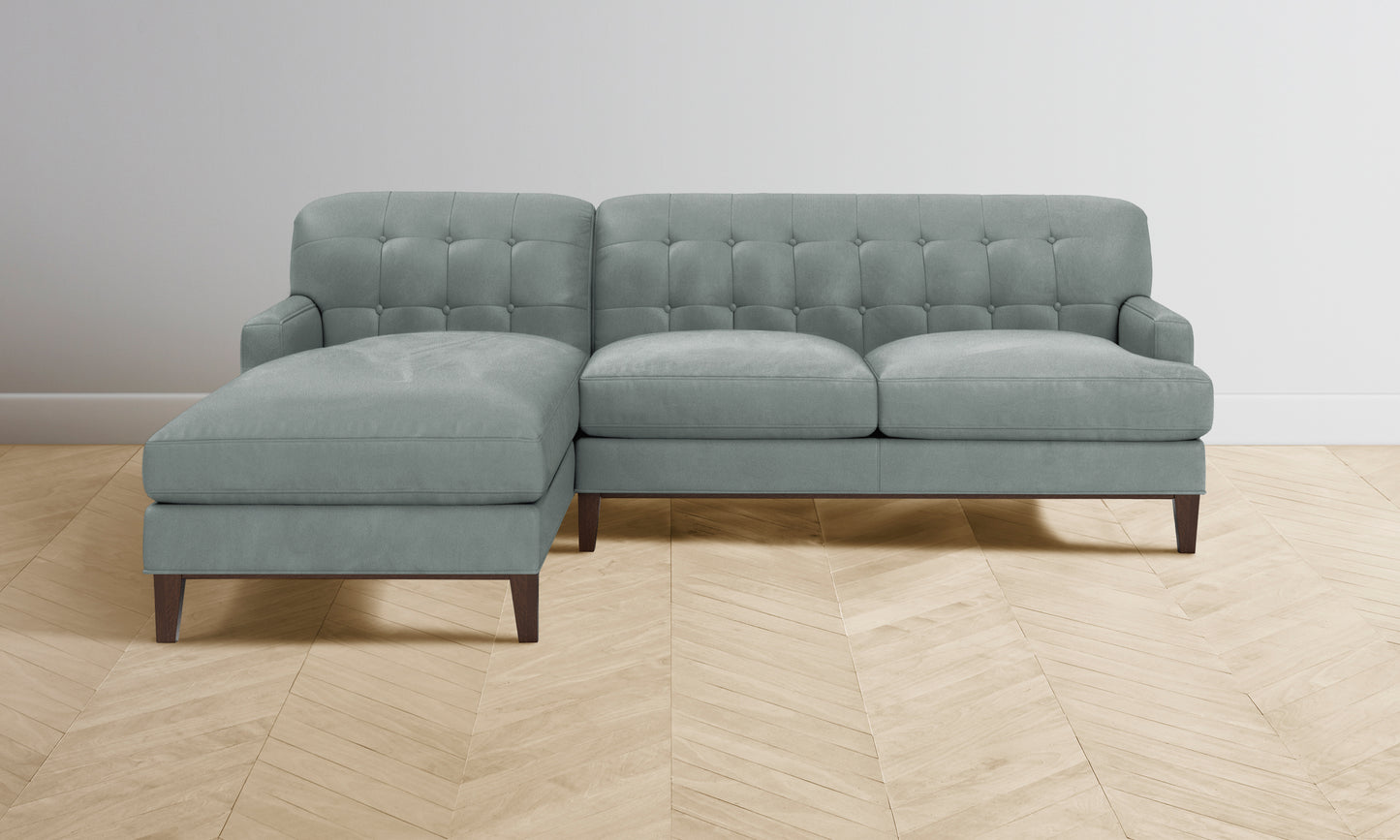 The Ludlow Sectional - Nubuck Leather Tide