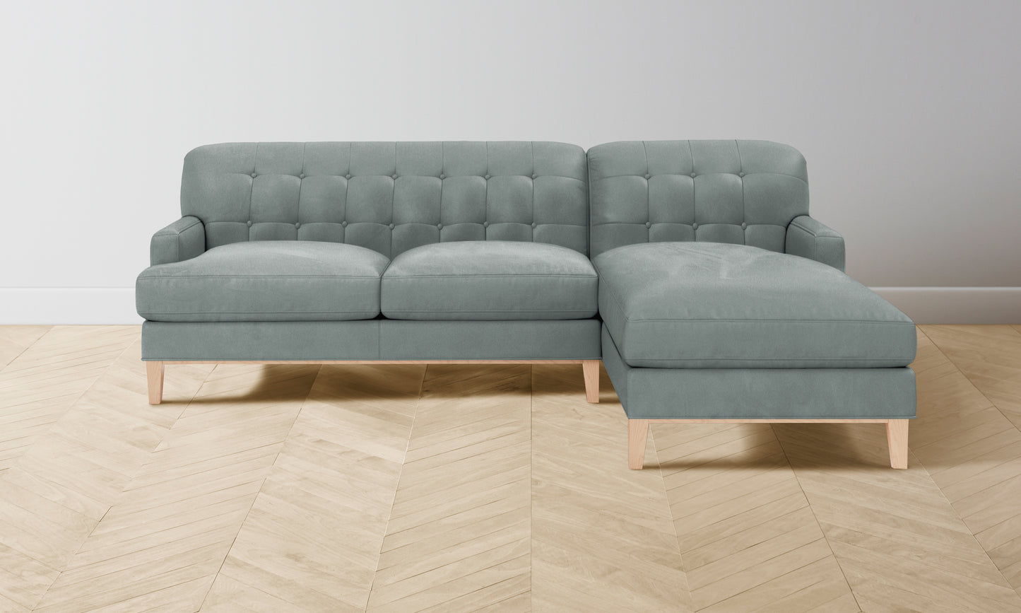 The Ludlow Sectional - Nubuck Leather Tide