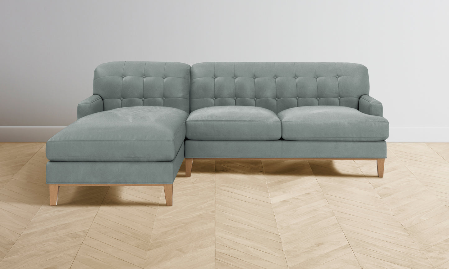 The Ludlow Sectional - Nubuck Leather Tide