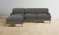 The Ludlow Sectional - Pebbled Leather Ash