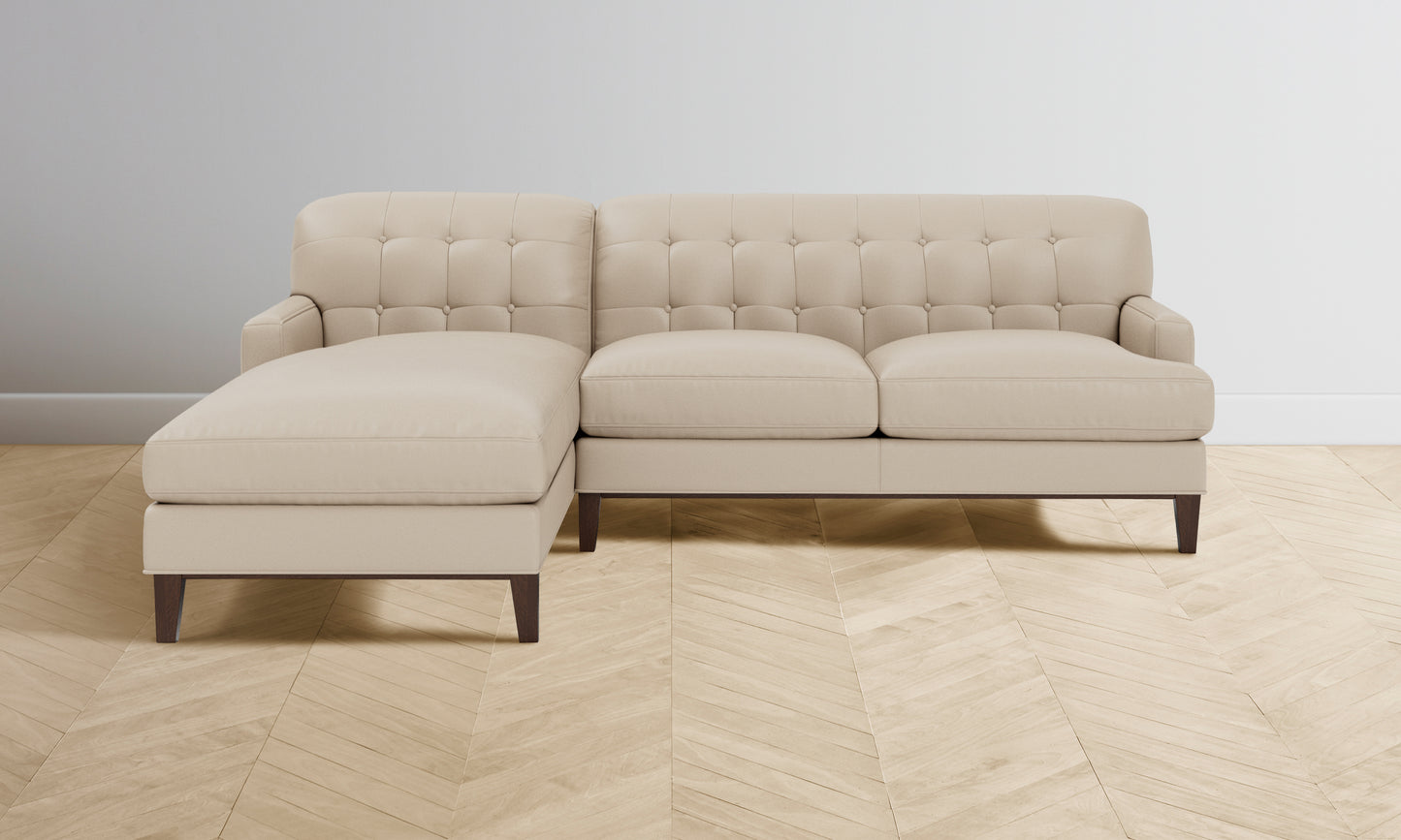 The Ludlow Sectional - Pebbled Leather Stone