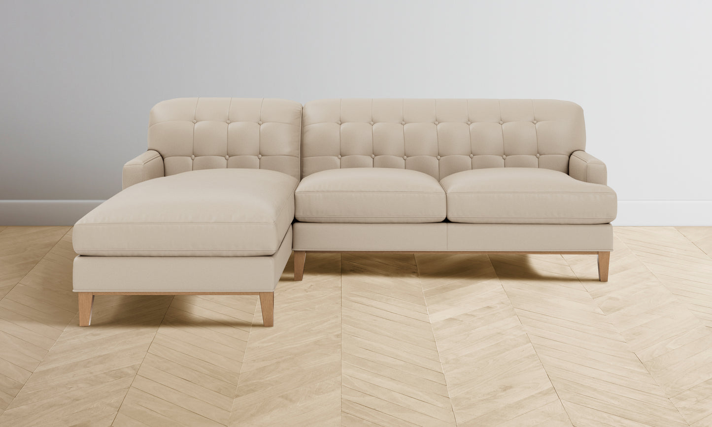 The Ludlow Sectional - Pebbled Leather Stone